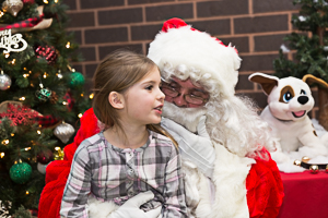 Girl talking to Santa