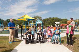 Kids posing for picture at the park