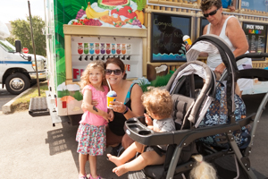 Happy kids getting ice cream