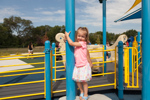 Girl playing on the playground