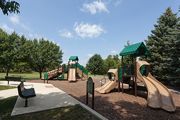 Large playground and bench
