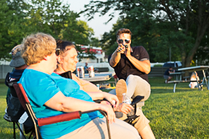 People enjoying concert in the park