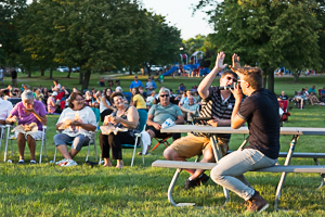 Crowd at the concert in the park